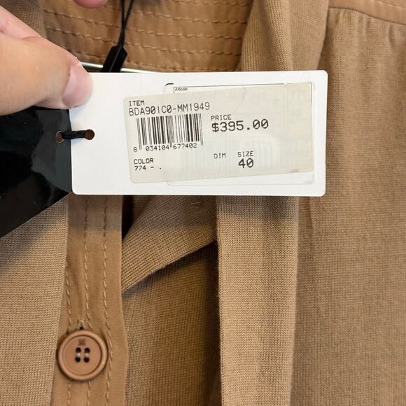 Missoni Button Up Blouse 40 US S/M Brown Merino Wool Tie Neck Formal Office NWT - Picture 9 of 9